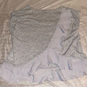 Banana Republic Gray Knit Top With Ruffles 2015 Size XL